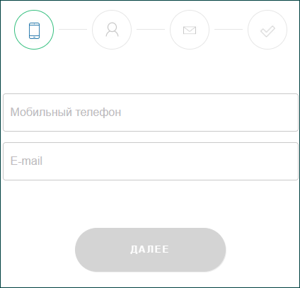 Регистрационная форма на сайте Турбозайм